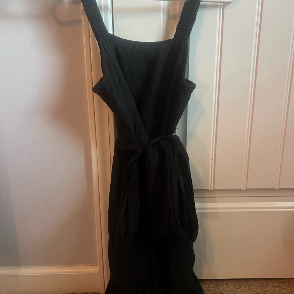 Billabong Black Midi Dress with Tie Waist
